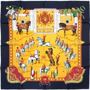 NWT Vintage Hermes Scarf Carré 90 "Real Escuela Andaluza Del Arte Ecuestre"
